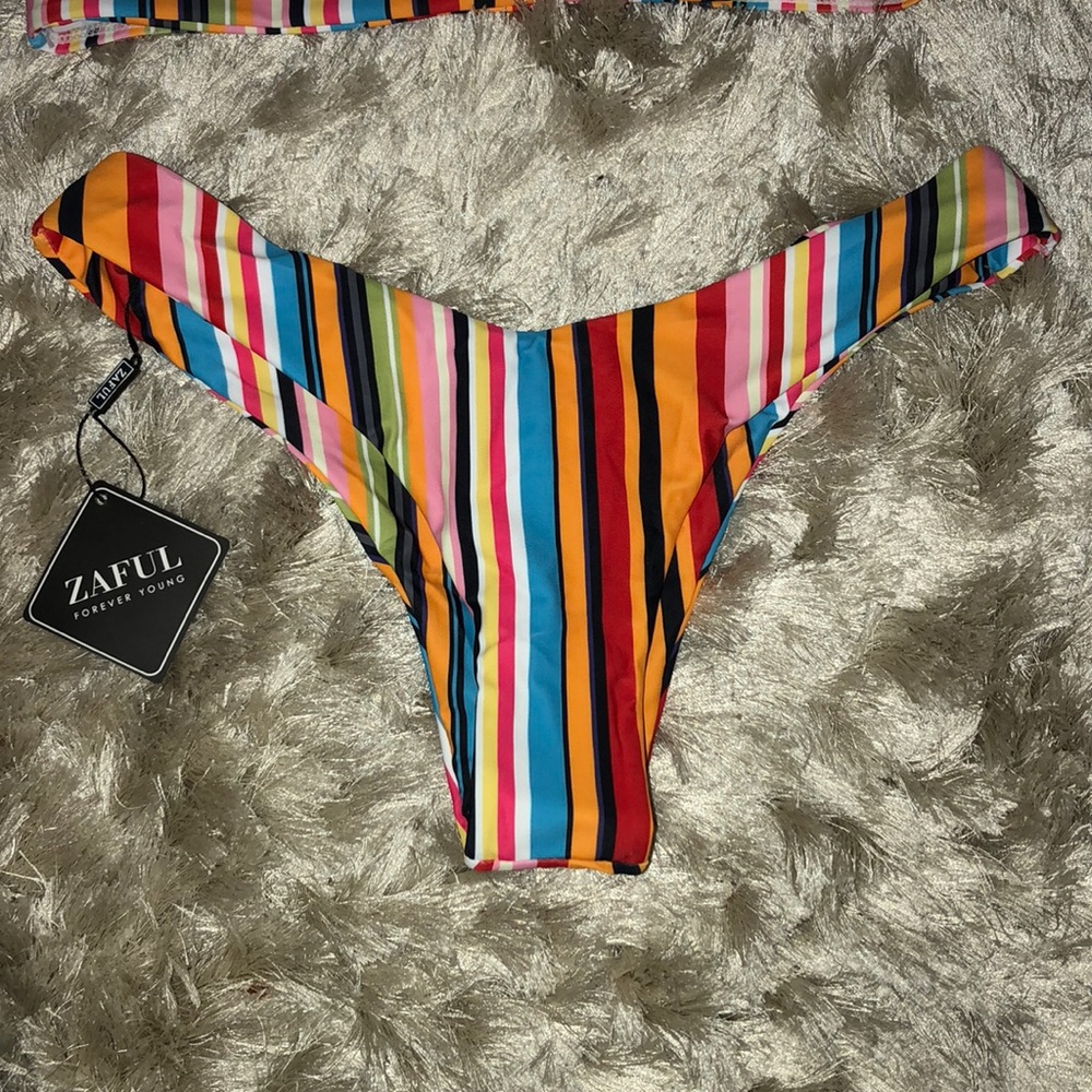 ZAFUL Colorful Striped Cami Bikini Set - Picture 6 of 6